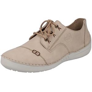 Rieker 52520 lage veterschoenen voor dames, beige, 36 EU, beige, 36 EU