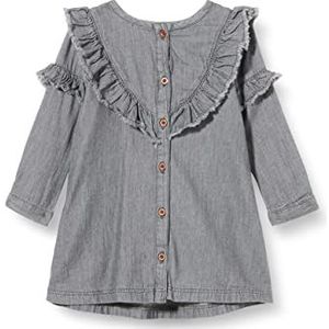 Noppies Baby Baby meisjes G Dress Ls Sappington kinderjurk, Grey Denim - P328, 50 cm