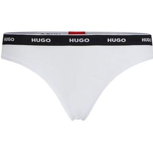 String van stretchkatoen met herhaalde logo’s op tailleband