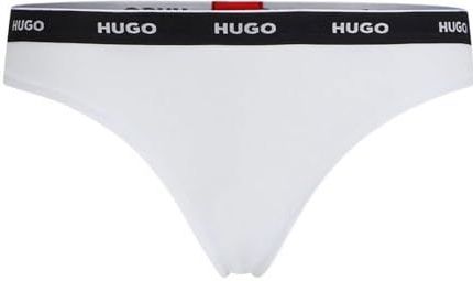 String van stretchkatoen met herhaalde logo’s op tailleband