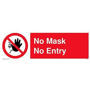 Pack van vijf - Geen Masker Geen Entry Sign - 300x100mm - L31