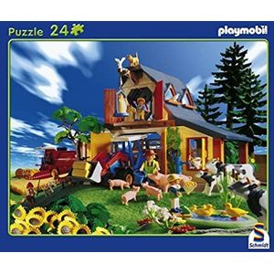 Schmidt Playmobil, boerderij, 24-delige framesuzzle