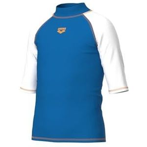 Arena Heren Unisex Jr Rash Vest S/S Graphic Top, Blauw China-wit, 36