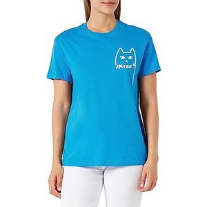Mavi Dames CAT Printed Tee T-Shirt, blauw, S, Blau, S
