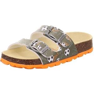 Superfit jongens voetbed pantoffels, Groen Oranje 7070, 31 EU