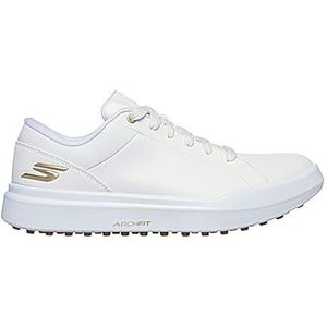 Skechers Drive 6 Arch Leather Relaxed Fit Waterproof Golf Shoe Sneakers voor dames, witgoud, 38 EU