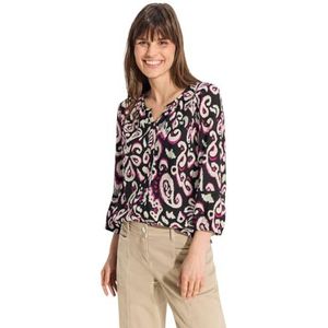 Cecil B344734 tuniek blouse met print, zwart, XL, dames, Zwart, XL