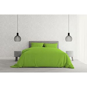 Italian Bed Linen Elegant dekbedovertrek, appelgroen, dubbele, 100% microvezel.