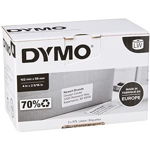 DYMO LabelWriter verzendlabels voor hoge capaciteit | DYMO labels voor LabelWriter labelprinters (59 mm x 102 mm | 2 rollen eenvoudig los te maken labels (1150 postlabels) | voor LabelWriter 4XL/5XL