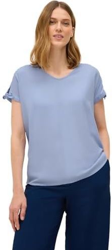 Cecil - Blouseshirt - Mountain blue - Met Afgeronde V-hals