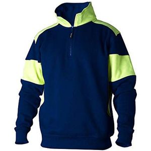 Top Swede 22211702109 Model 222 Sweatshirt met korte ritssluiting, marine/geel, maat XXXL