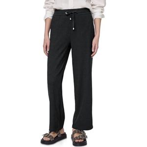 Broek - Gestructureerde - Zwart - Hoge Taille - Rechte Pijpen