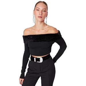Trendyol Blouse - Zwart - Crop, Zwart, 60