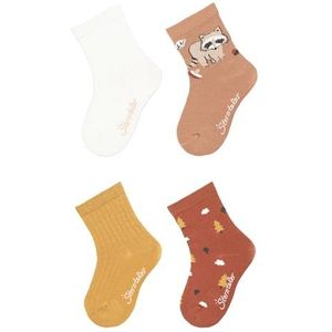 Sterntaler Unisex sokken 4-pack wasbeer, ecru, 18