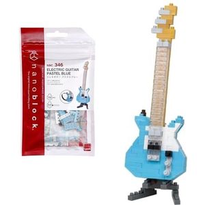 Bandai - nanoblock - blauwe elektrische gitaar - minifiguur van baksteen - bouwspel - minifiguur bouwset figuren gitaar muziekinstrumenten in pixel - NBC346