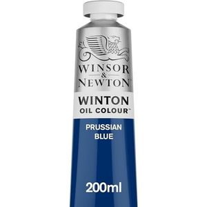 Winsor & Newton 1437538 Winton fijne olieverf van hoge kwaliteit met gelijkmatige consistentie, lichtecht, hoge dekkingskracht en rijk aan pigmenten - 200ml Tube, Prussian Blue