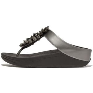 Fitflop Dames FINO Bauble-Bead teenpost sandalen, tin zwart, 8 UK, Tinnen Zwart, 42 EU