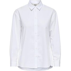Onlwillow Life Ls Pliss Side Shirt WVN, wit (bright white), L