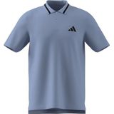 adidas - Poloshirt - Glow Blue/Black - 100% Katoen - Regular Fit