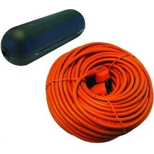 Waterdichte kabelkoker + oranje verlengsnoer – 20 m