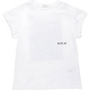 Replay Meisjes SG7501 T-shirt, 001 wit, 8A, 001, wit, 8 Jaar