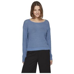 Vibellisina Boatneck L/S Knit Top - Noos, Coronet Blue, S