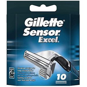 Gillette Sensor Excel Navulmesjes (10 Stuks), Scheermesjes Voor Mannen, Voor Een Nauwe En Comfortabele Scheerbeurt 3 Mesjes, Past In Brievenbus