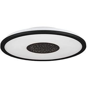 EGLO LED plafondlamp Marmorata, opbouw plafond lamp met crystal effect, lichtzonen instelbaar met schakelaar, plafondverlichting van wit zwart metaal en wit kunststof, Ø 45 cm