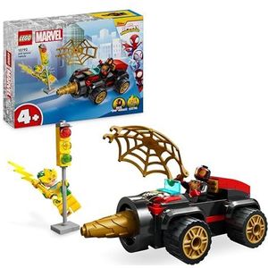 LEGO Marvel Spidey and his Amazing Friends Drilboorvoertuig, Spider-Man Auto met 2 Minifiguren, Superheldenplezier uit Spidey en zijn Geweldige Vriendjes Tv-Serie, Cadeau voor Kinderen vanaf 4 10792