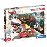Clementoni Supercolor Disney Pixar Cars on the Road-104 stuks kinderen 4 jaar, puzzel cartoons, gemaakt in Italië, meerkleurig, 23774