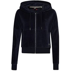 Superdry Womens Vintage Crop Ziphood Hooded Sweatshirt, Rich Navy, XS