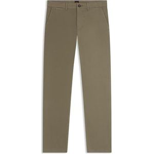 BOSS Heren chino regular-1 regular fit broek van elastisch katoen-satijn, 342 open green, 29W / 32L