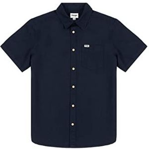 Wrangler SS 1 PKT shirt voor heren, donkerblauw, klein, marineblauw, S