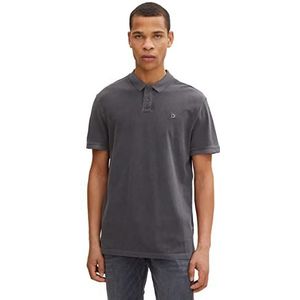 TOM TAILOR Denim Mannen Piquée poloshirt met klein borduurwerk 1030641, 29476 - Coal Grey, XS