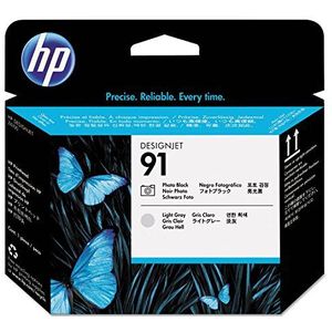 HP 91 Large Format Printhead Foto Zwart, Licht Grijs, 2 kleuren (C9463A) origineel van HP