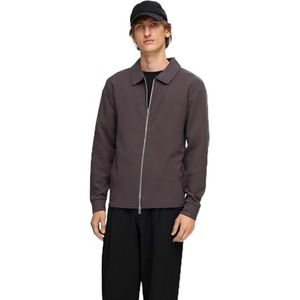 SELETED - SLHEMANUEL - Zachte Zip Sweatshirt - Smeedijzer - Heren