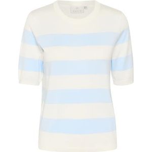 KAFFE - Lizza - Vrouwentrui - Top Tricot - Korte Mouwen - Brede Strepen