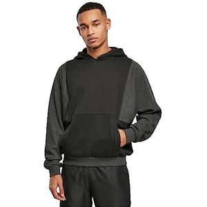 Urban Classics Men's Cut On Sleeve Hoody Sweatshirt, Black/Charcoal, S, zwart/charcoal, S