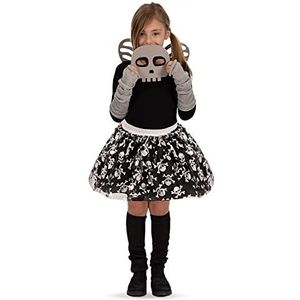 Carnival Toys Kleine skeleton set voor meisjes (skirt, masker en skeleton wings) in zak met haak.