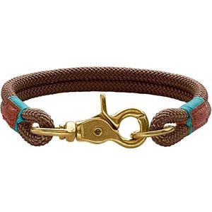 HUNTER Oss halsband voor honden, touw, vachtvriendelijk, maritiem, nautisch, 55 (L), bruin