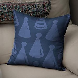 BonaMaison Decoratieve Kussensloop, Blauw Kussenhoezen Bank, Zitkussen, Decoratieve Kussenhoesjes, Kussensloop; Sofa, Slaapkamer, Kantoor, Auto 43x43 Cm - Ontworpen en Vervaardigd in Turkije