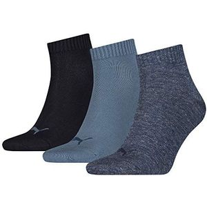 Puma uniseks-volwassene Quarter Plain Sokken, Veelkleurig (blauw/spijkerblauw), 35-38