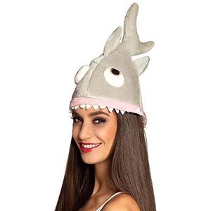 Boland 99951 - Pluche hoed haai voor volwassenen, vis, onderwater wereld, hoofddeksel, accessoire, themafeest, carnaval