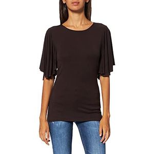 Spiral Direct Dames gothic Elegance-Boothals Bat Sleeve Top Chocolade T-shirt, Bruin (Chocolade 017), S