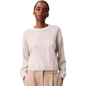 Calvin Klein Jeans, Dames, Truien, Beige, Maat: 2XS Katoen,