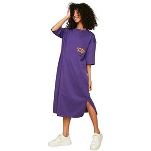 Trendyol Gebreide jurk voor dames, met veel snit, paars, extra klein