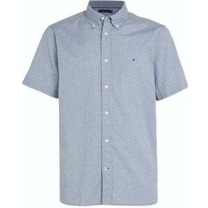 Tommy Hilfiger Heren Flex Gingham Rf Shirt S/S Casual Shirts, Blauw, XXL, Blue Coast/Optic White, XXL