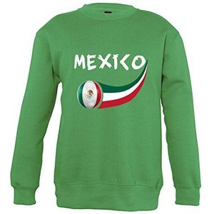 Supportershop Mexico-sweatshirt, groen, kinderen 12 jaar, uniseks, FR: 2XL (maat fabrikant: