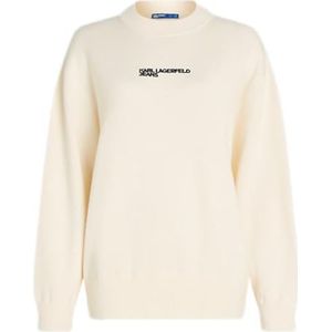 Karl Lagerfeld Jeans, Dames, Logo Knit Trui, Relaxed Fit, Pristine, L