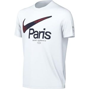 Nike Top Paris Saint-Germain Unisex Swoosh Tee, White, FZ0304-100, L